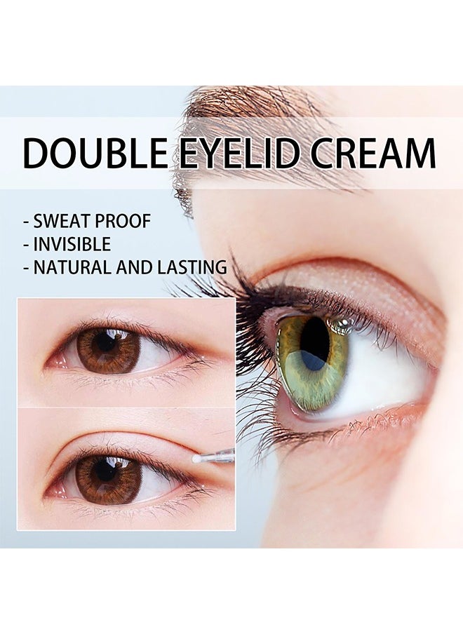 Double Eyelid Cream， Shaping Styling Cream Waterproof Double-fold Eyelids Cream with Tool Long Lasting Invisible 5ml