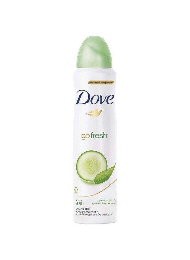 Dove Anti-Perspirant Deodorant Spray, Cucumber & Green Tea, Dry 48 Hour Protection 150 Ml (Pack of 6)