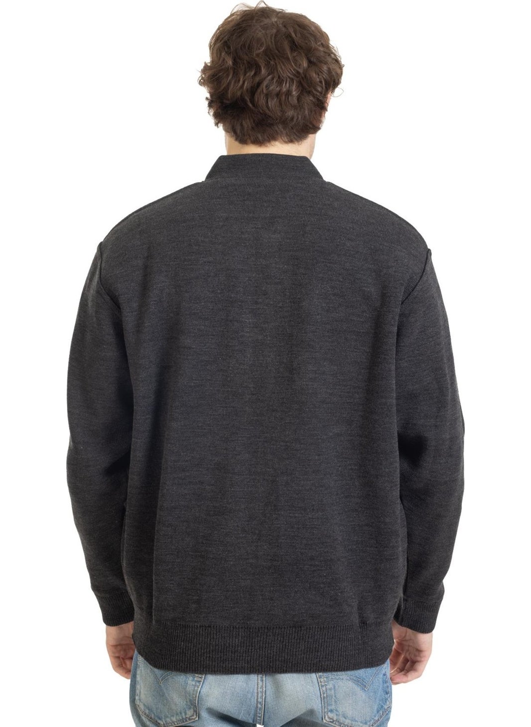 Men's Middle Age and Above Knitwear Knitted Lined Acrylic Zippered Winter Dad Cardigan 3065