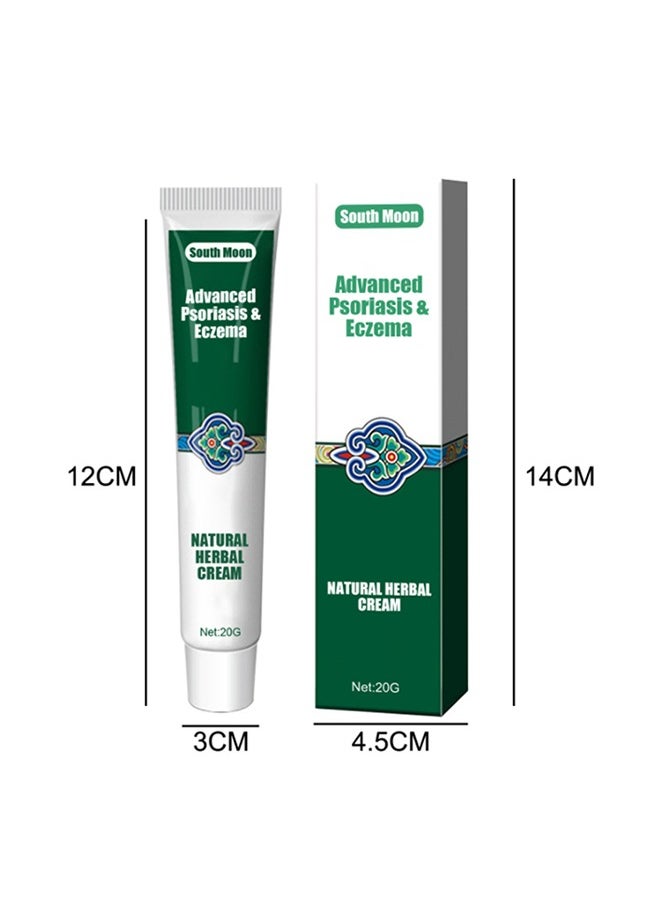 Advanced Psoriasis&Eczema Natural Herbal Cream，Organic Eczema Herbal Healing Cream, Chinese Herbal Eczema, Natural Herbal Cream, Psoriasis Ointment Cream, Moisturising Cream, Face Cream, Body Cream for Dry Skin, Itch Skin, Itch Relief Cream 20G