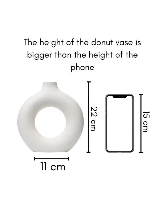 SATYAM KRAFT 1 Pcs Unbreakable Lightweight Plastic Donut Vase for Wedding,Home,Newyear,Bedroom,Living Room,Christmas,Office,Balcony, Kitchen,Table,Gift Birthday,Anniversary,Nordic Design(Pack of 1)