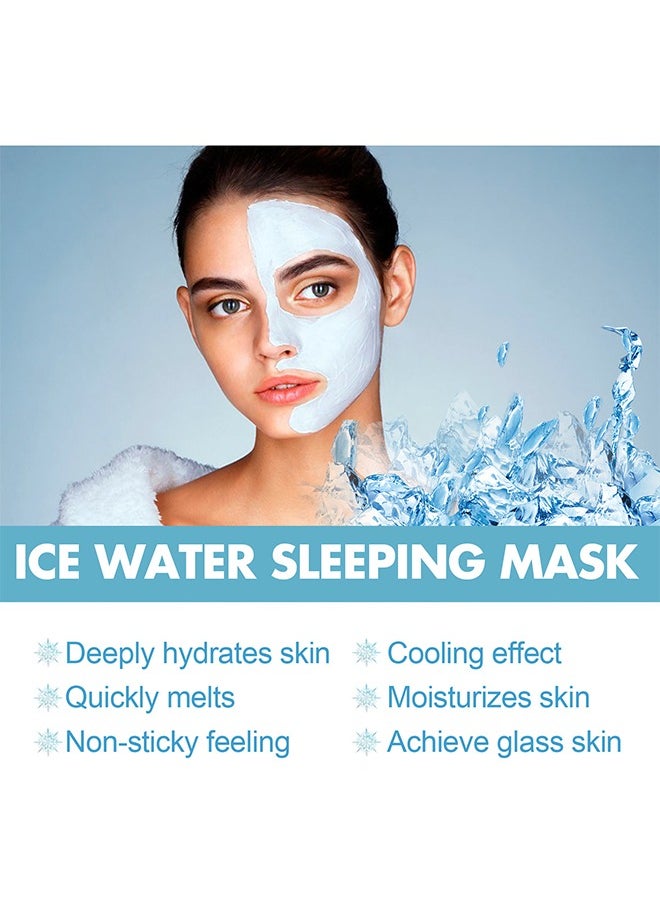 Moisturizing Hydrating Ice Water Sleeping Mask - Jelly Mask Shrinks Pores Rejuvenates Brightens Skin Refreshes and Moisturizes 100g