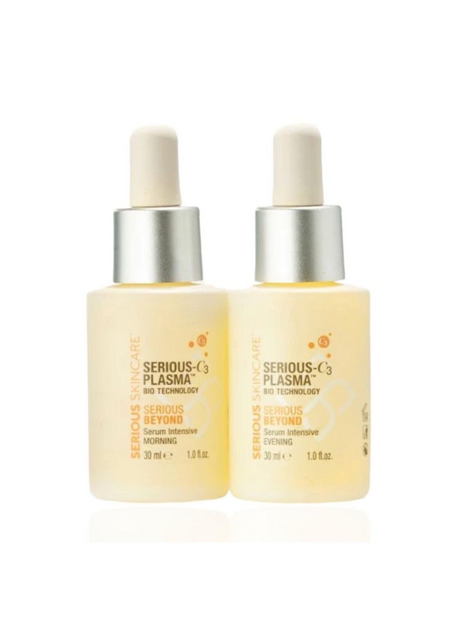 - Serious Beyond Intensive 60 Day Facial Treatment - Visibly Smooth Fine Lines, Wrinkles And Pores - Face And Neck - Hydrolyzed Collagen - Peptides - Am Serum 1 Oz., Pm Serum 1 Oz.