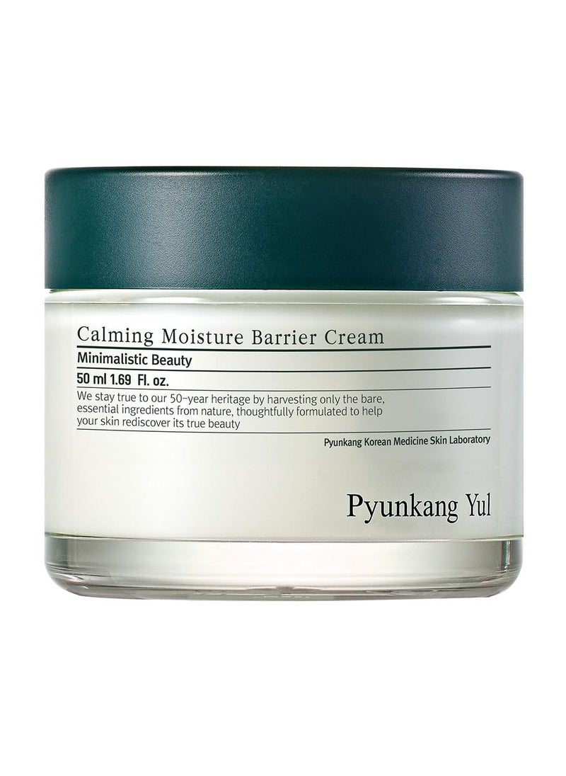 Calming Moisture Barrier Cream Instantly Soothes Sensitive Skin Hyaluronic Acid and Ceramide for Hydration Vegan Korean Skincare 50ml