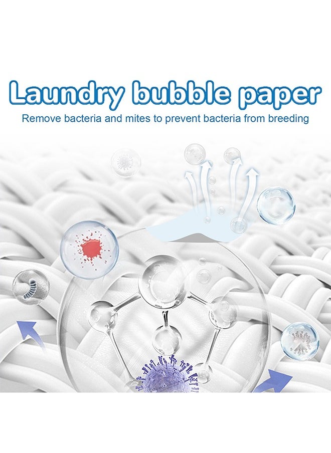 Laundry Bubble Paper, Cleaning And Stain Removing Concentrated Laundry Tablets Long Lasting Fragrance Preserving Clothing Whitening 30 Pcs