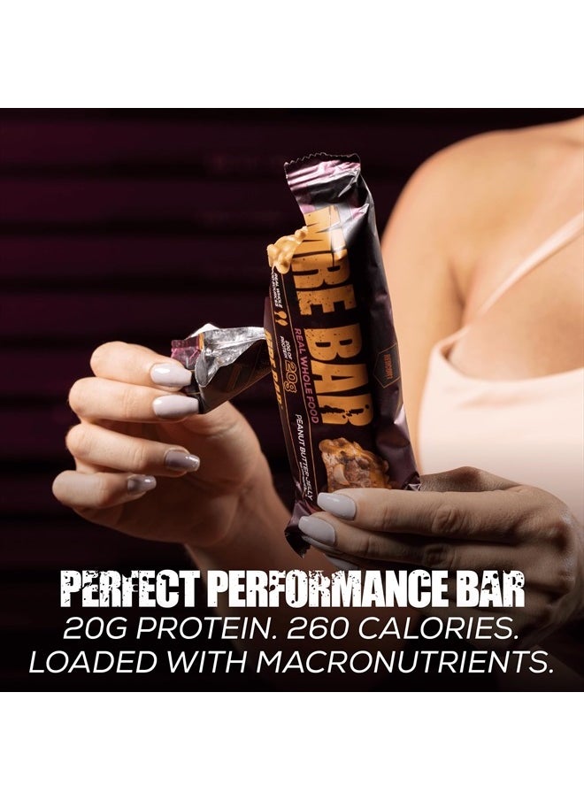 MRE Protein Bar, Crunchy Peanut Butter Cup - Contains MCT Oil + 20g of Whole Food Protein - Easily Digestible, Macro Balanced Low Sugar Meal Replacement Bar (12 Bars)