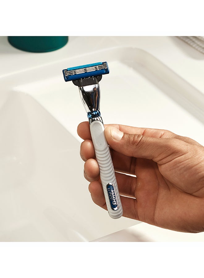 Mach3 Turbo 3D Razor Handle + 2 Blades Silver/Blue