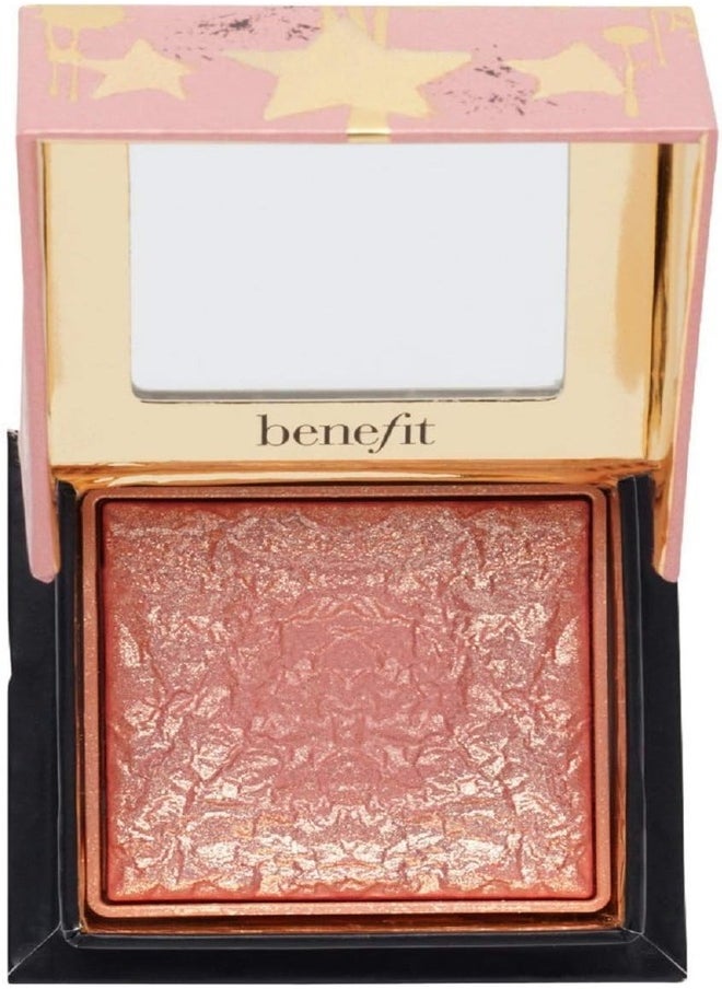 Benefit Mini Gold Rush Blush – Warm Golden-Nectar Powder Blush with Subtle Shimmer for a Radiant Glow, Compact Travel-Friendly Size (2.5g)