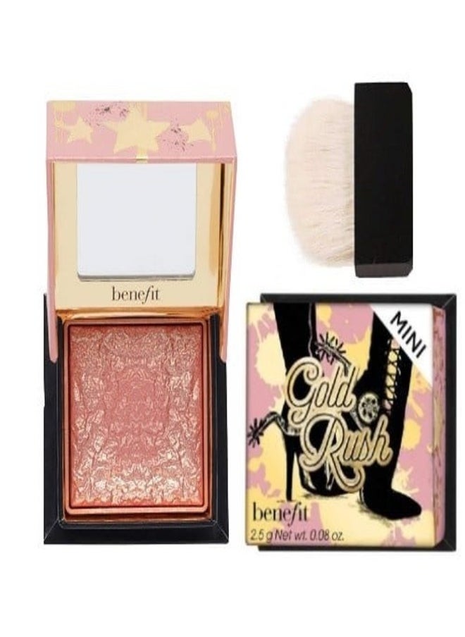 Benefit Mini Gold Rush Blush – Warm Golden-Nectar Powder Blush with Subtle Shimmer for a Radiant Glow, Compact Travel-Friendly Size (2.5g)