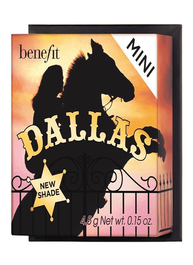 Benefit Mini Dallas Dusty Rose Face Powder Blush – Warm Rosy-Bronze Blush and Bronzer for a Natural Glow, Travel Size