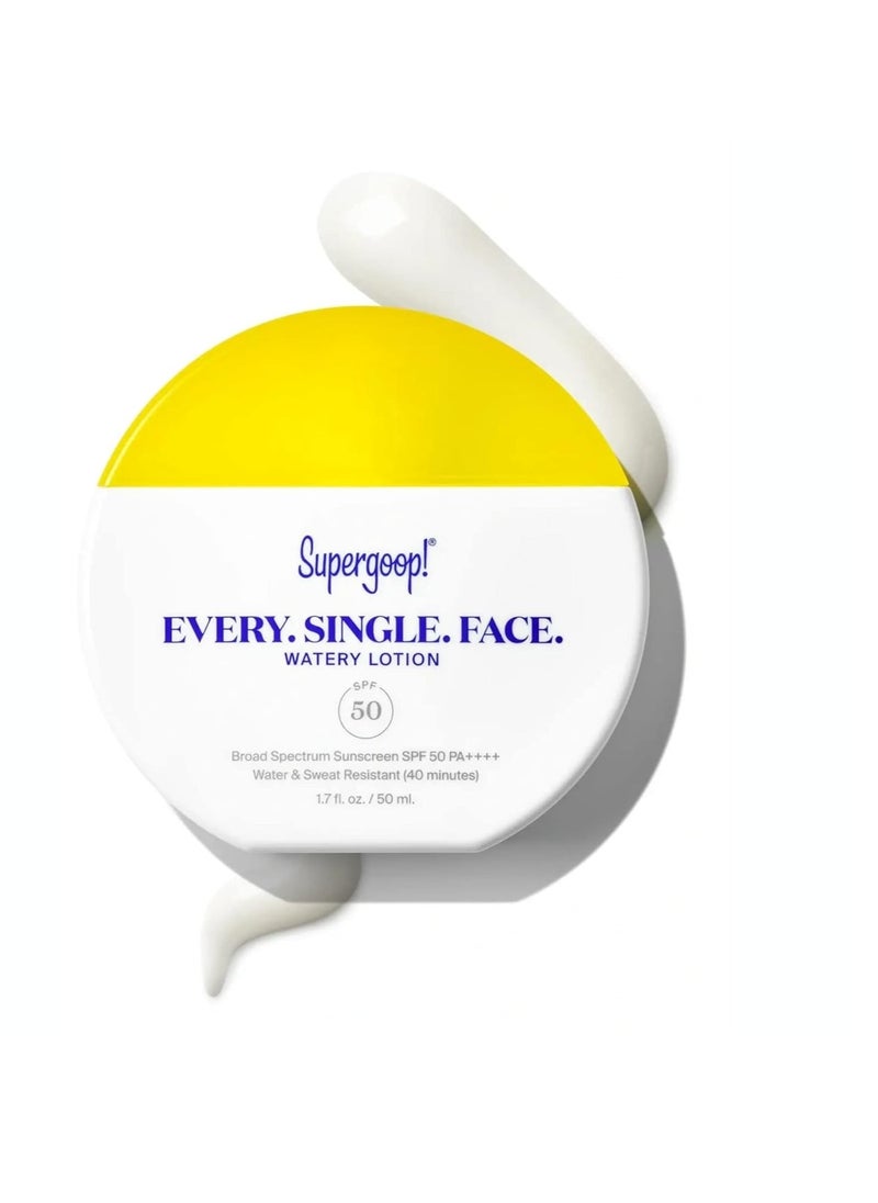 Supergoop! Every. Single. Face. Watery Lotion - 1.7 fl oz - Broad Spectrum SPF 50 PA++++ Sunscreen Lotion - Water & Sweat Resistant - All Skin Types