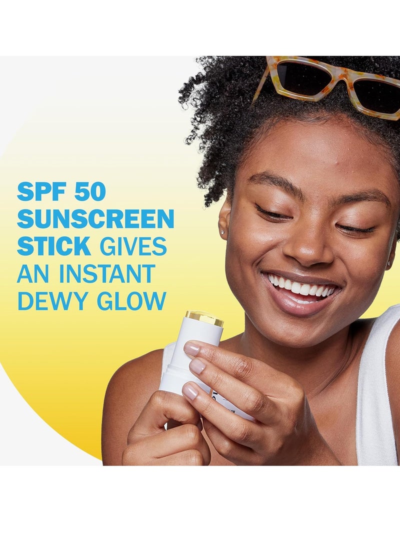 Olay Glow & Protect SPF 50 Face Sunscreen Stick, Fragrance Free, 0.5 OZ (14 G), Dewy Finish Sunscreen Stick with SPF 50 Broad Spectrum Sunblock for All Skin Types