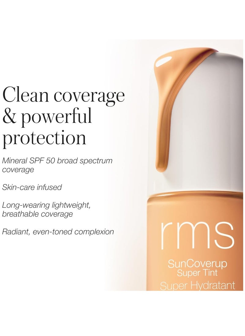 RMS Beauty SunCoverup Super Tint Broad Spectrum SPF 50 Sunscreen - Skin Tint Non Nano Zinc Oxide Mineral Sunscreen, Glowy Tinted Moisturizer with SPF