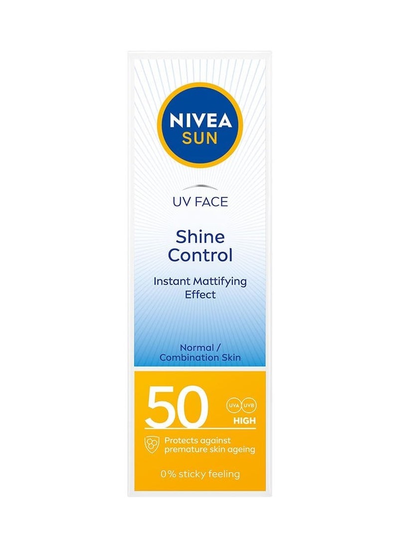 Nivea Sun UV Sunscreen Face Shine Control Cream for Mat Look SPF50, 50ml