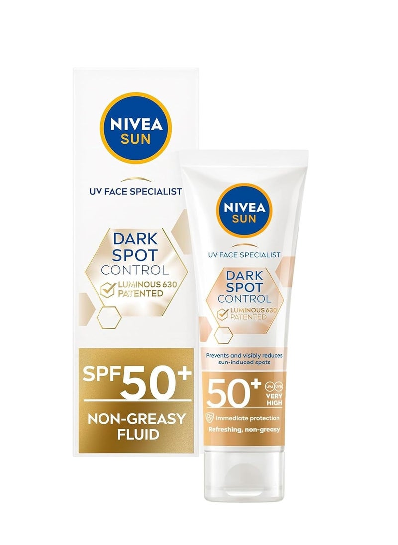 NIVEA Sun UV Facial Specialist Dark Spot Control Cream SPF 50+ Luminous630, 40ml, Pack of 1