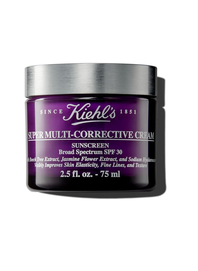 Kiehl's Super Multi-Corrective Cream SPF 30, Anti-aging Face Moisturizer for All Skin Types, UV Sunscreen Protection, Reduces Fine Lines & Wrinkles, Firms Skin, Improves Skin Texture