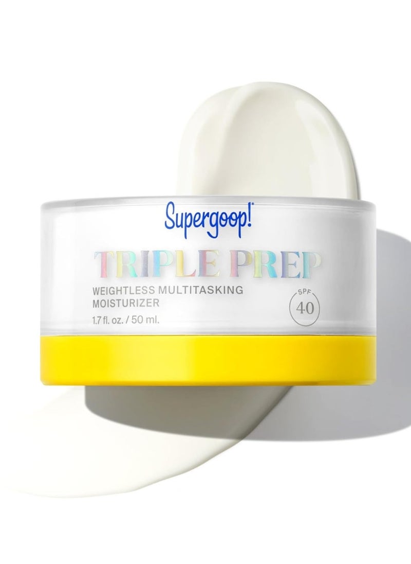 Supergoop! Triple Prep Weightless Multitasking Moisturizer SPF 40 Face Sunscreen - 1.7 fl oz - Hydrates & Protects Skin - Helps Filter Blue Light - Non-Comedogenic - For Normal to Oily Skin Types