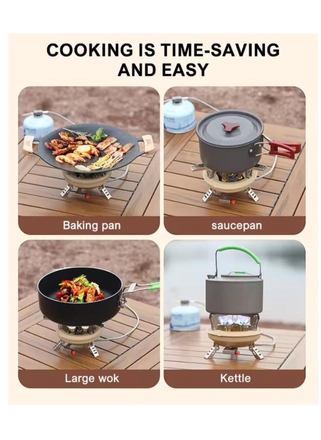 Camping Gas Burner 16000W Mini Camping Stove Portable 5 Core Power Gas Stoves Tourist Picnic Stove with Storage Bag