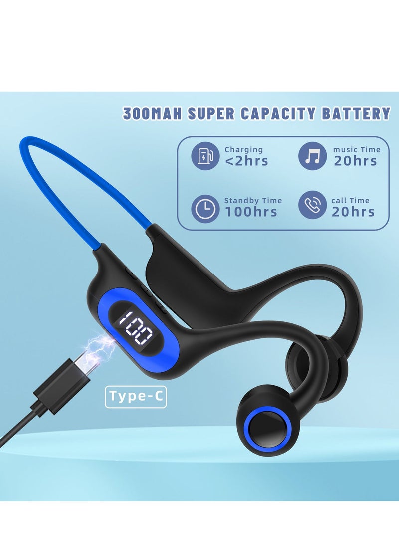 Bone Conduction Bluetooth Sports Headset for Outdoor 300mah Blue