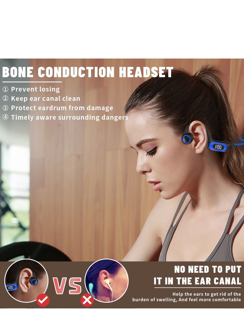 Bone Conduction Bluetooth Sports Headset for Outdoor 300mah Blue