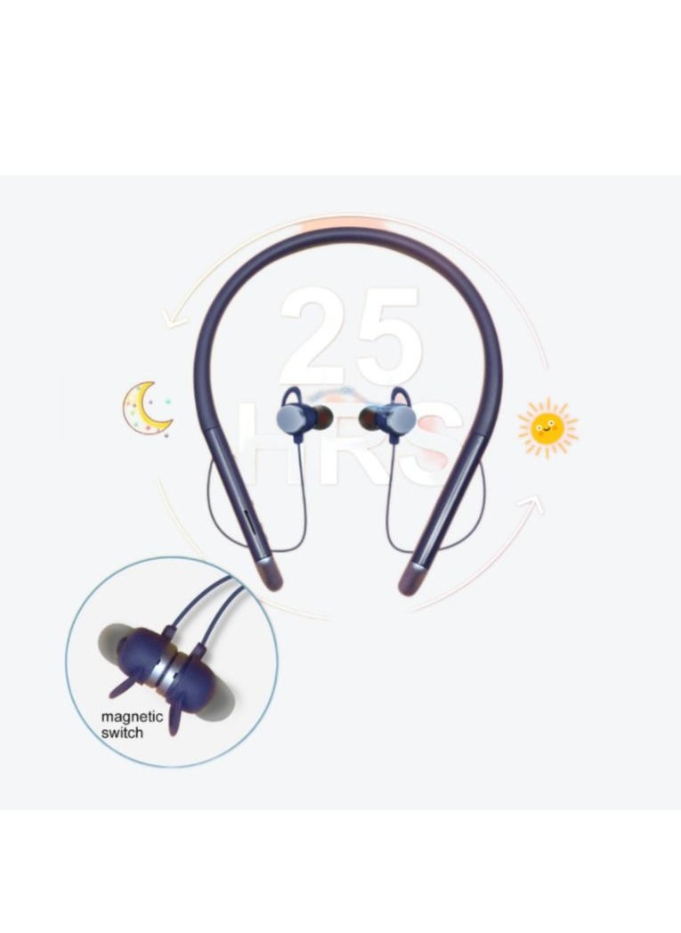 Wireless Neckband Earphone 260mah Blue