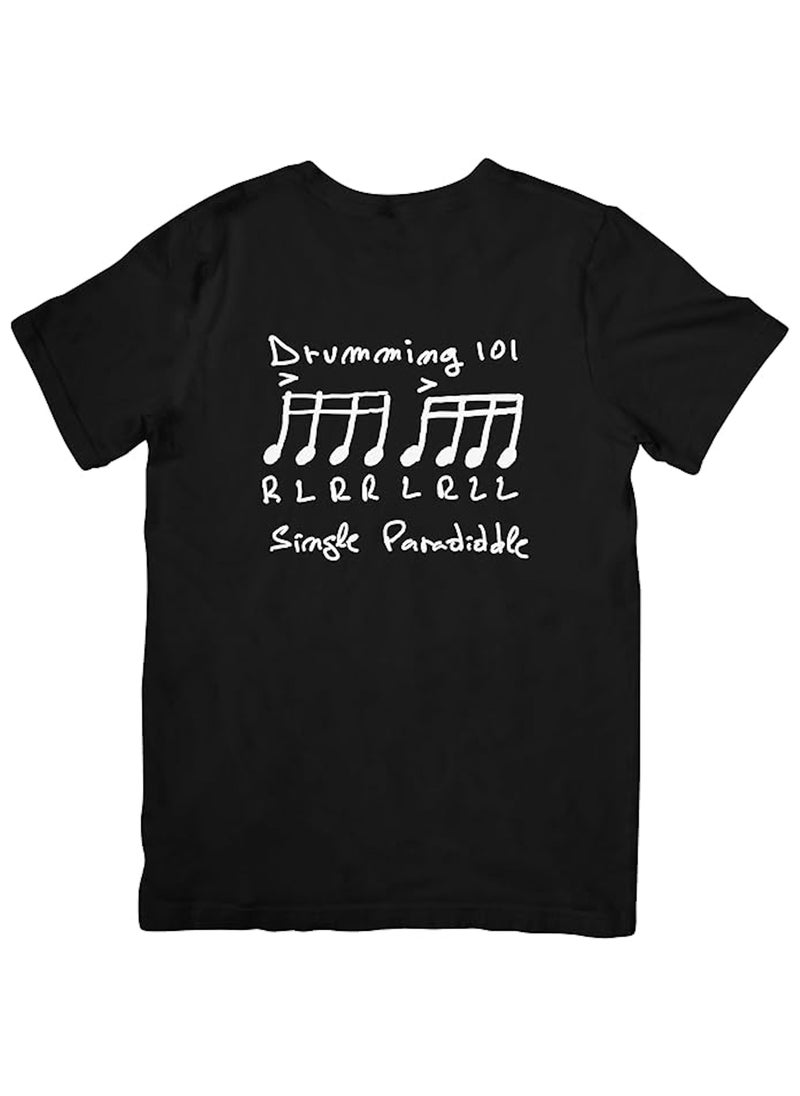 Drumming T-Shirt with Single Paradiddle Drum Rudiments, Gift for Drummer, Musician