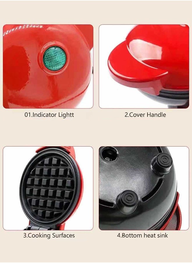 Mini Waffle Maker - Made With Premium Quality Plastic & Non-Stick Coating - Small Pancake Maker For Brownies, Cookies, Quesadillas, Calzones, Hash Browns and Other Foods