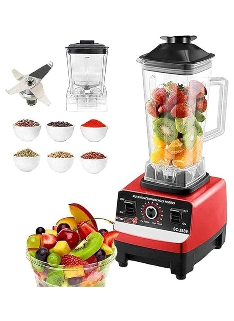 Silver Crest 4500W Heavy Duty Commercial Grade BlenderMultifunctional Juicer Mixer with 2 Jars SC 1589 Dishwasher Safe, Stainless Steel Blades Fruit Processor, Grinder