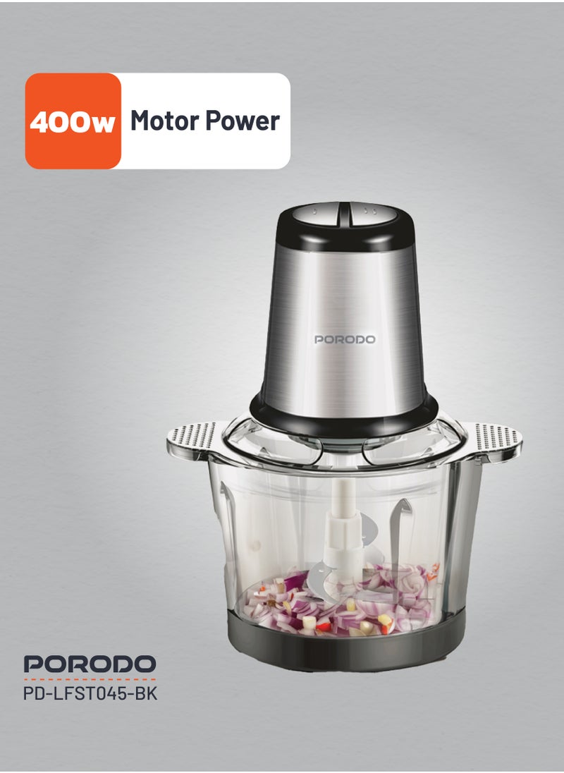 3L Multifunctional Chopper 400W / Meat Chopper / Food Processor / Shreds/Slices/Kneads/ Grinds/ Garlic Peeler - Black