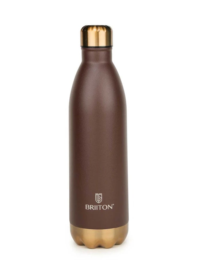 Flare Cola 500ml Brown Stainless Steel Water Bottle | Copper Coated Vacuum Insulation | Powder Coated | Secure Grip | Leakproof Easy Pour Cap | Hot & Cold Thermos | Aqua Hydro