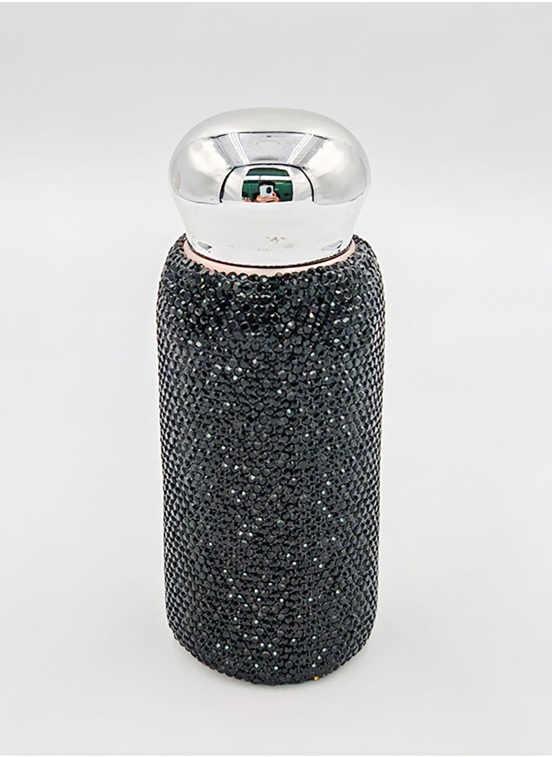 260ML Stainless Steel Black Rhinestone Insulated Cup