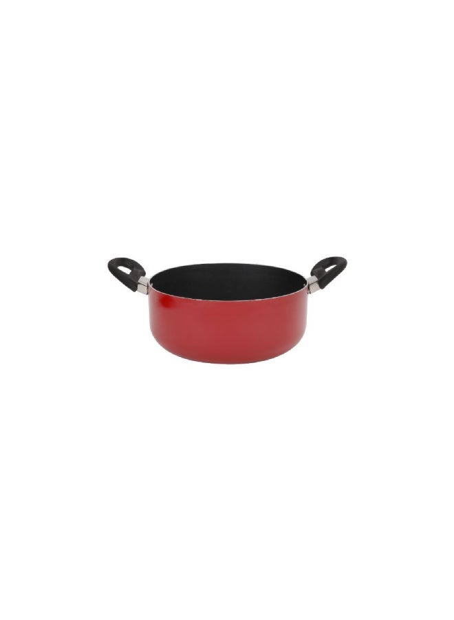 Royalford 7-Piece Non-Stick Press Aluminum Cookware Set Red 24-16-24cm