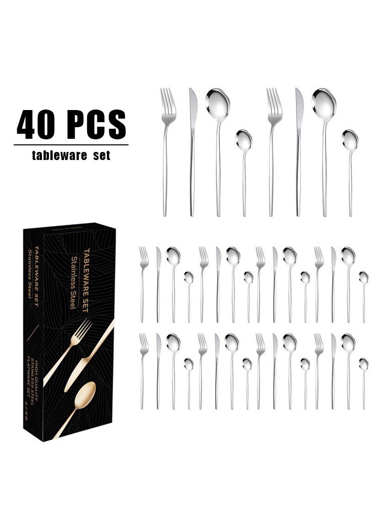 Stainless steel 40-piece tableware gift box