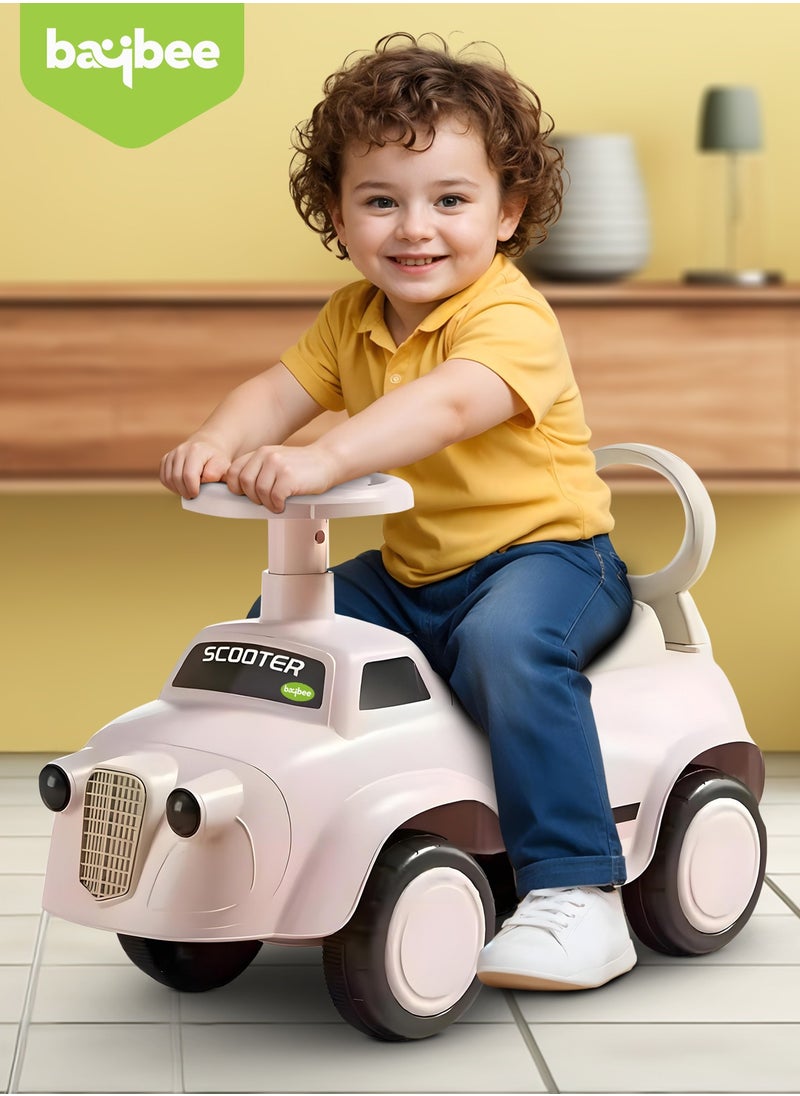 POCO Baby Ride on Car for Kids, Ride on Baby Car with Lights, Music, Backrest & Storage Space | Kids Push Car for Baby | Push Ride on Car for Kids Toddlers 1 to 3 Years Boys Girls Pink
