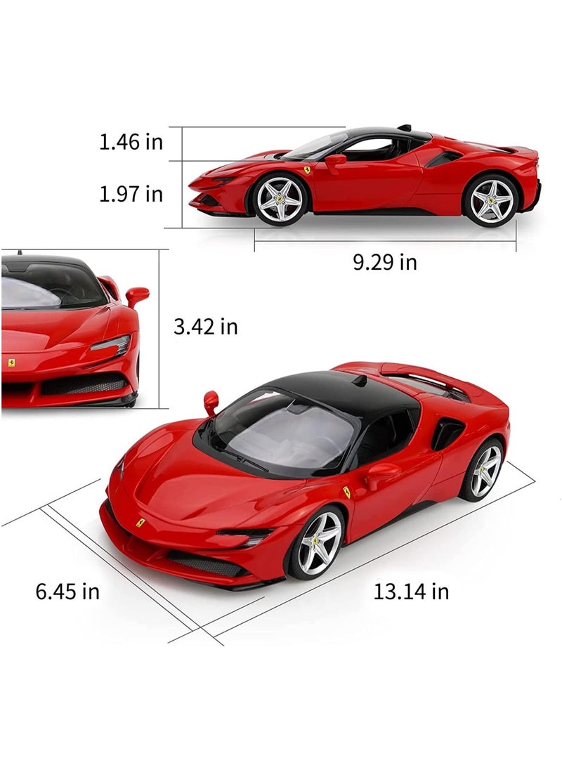 Remote Control Car, 1:14 Ferrari SF90 STRADALE Hobby RC Cars with LED Headlamps and Taillights, Four Open Design Toy Car for Boys Age 8-12