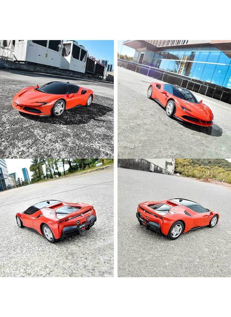 Remote Control Car 1:24 Scale Ferrari SF90 Stradale, Electric Sport Racing Hobby Toy Car, Suitable RC Cars for Adults & Kids, Halloween Christmas Birthday Gifts for Boys and Girls (Red)