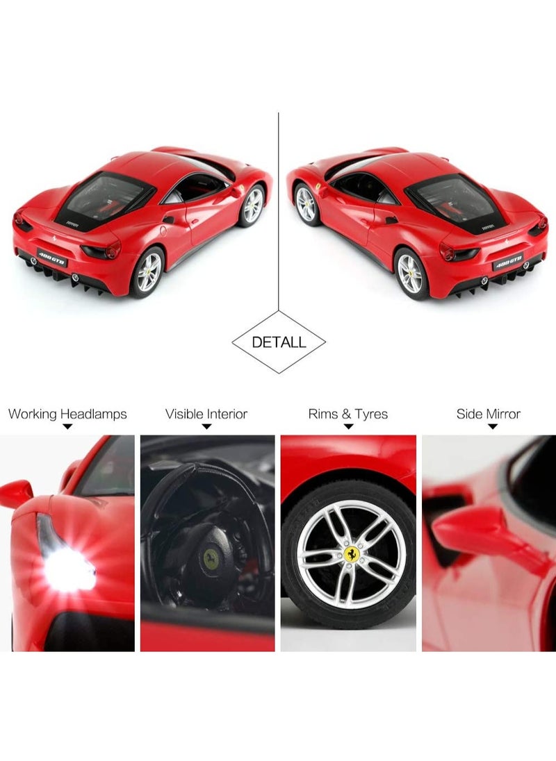 Ferrari 488 GTB Model, 1/14 Scale Ferrari Remote Control Car for Boys 8-12 - RED