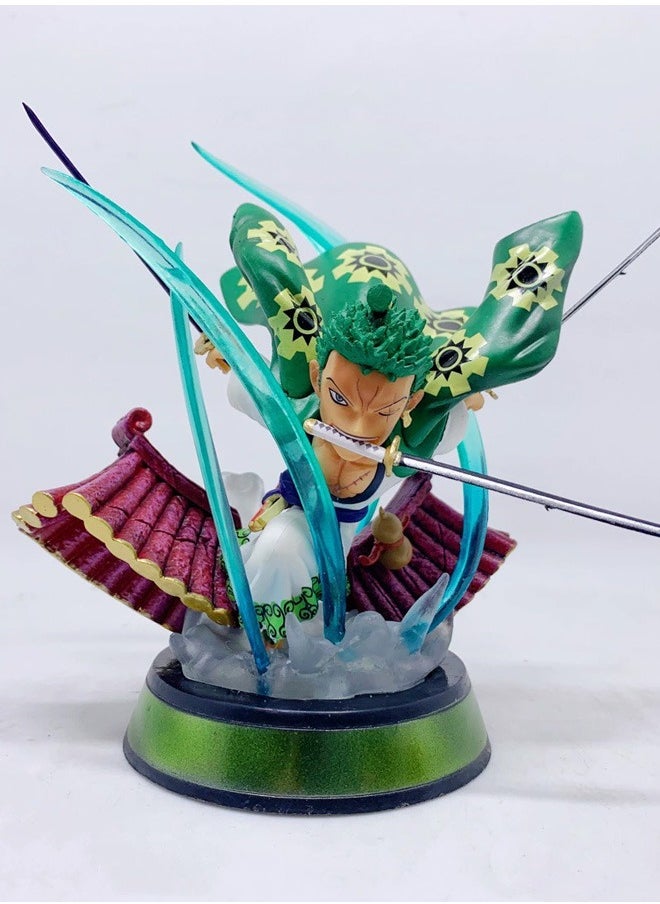 One piece Zoro Action Figure Decorative Resin Sculpture Home Decor Statue, Art Figurine Home Ornament Decoration for Office, Living Room, Bedroom, Book Shelf, TV Cabinet, Desktop