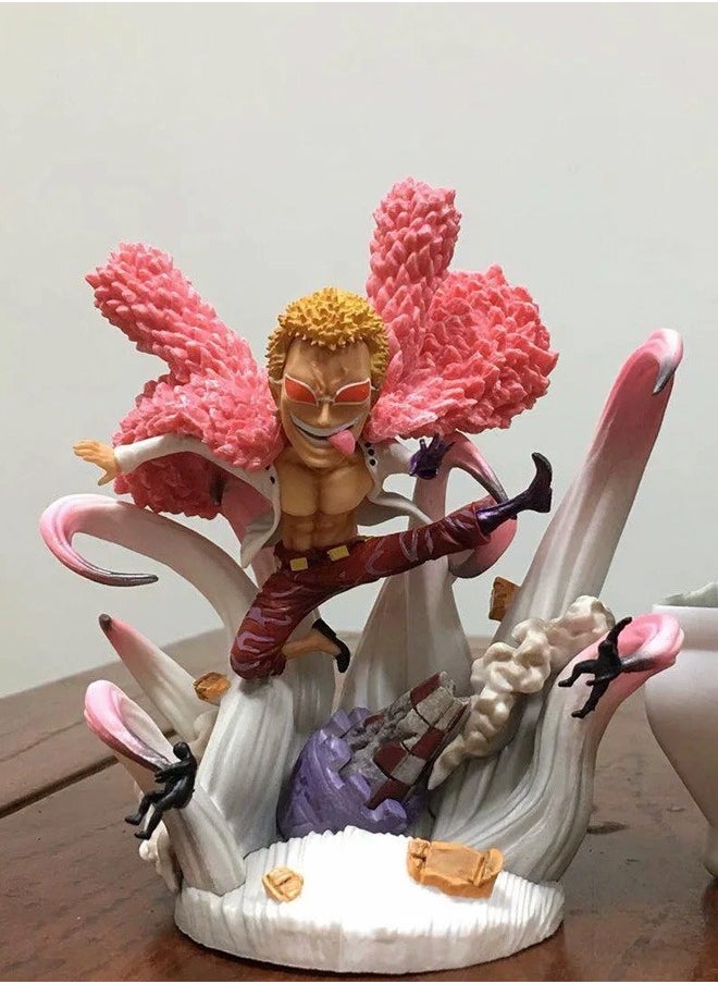 One piece Donquixote Doflamingo Action Figure Decorative Resin Sculpture Home Decor Statue, Art Figurine Home Ornament Decoration for Office, Living Room, Bedroom, Book Shelf, TV Cabinet, Desktop