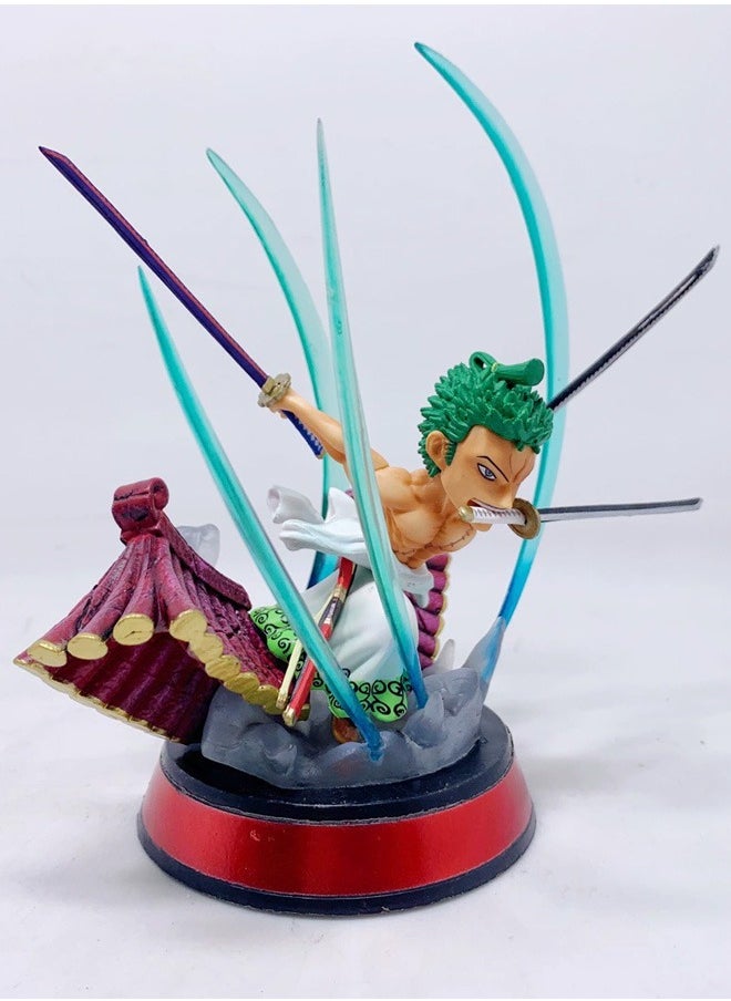 One piece Zoro Action Figure Decorative Resin Sculpture Home Decor Statue, Art Figurine Home Ornament Decoration for Office, Living Room, Bedroom, Book Shelf, TV Cabinet, Desktop