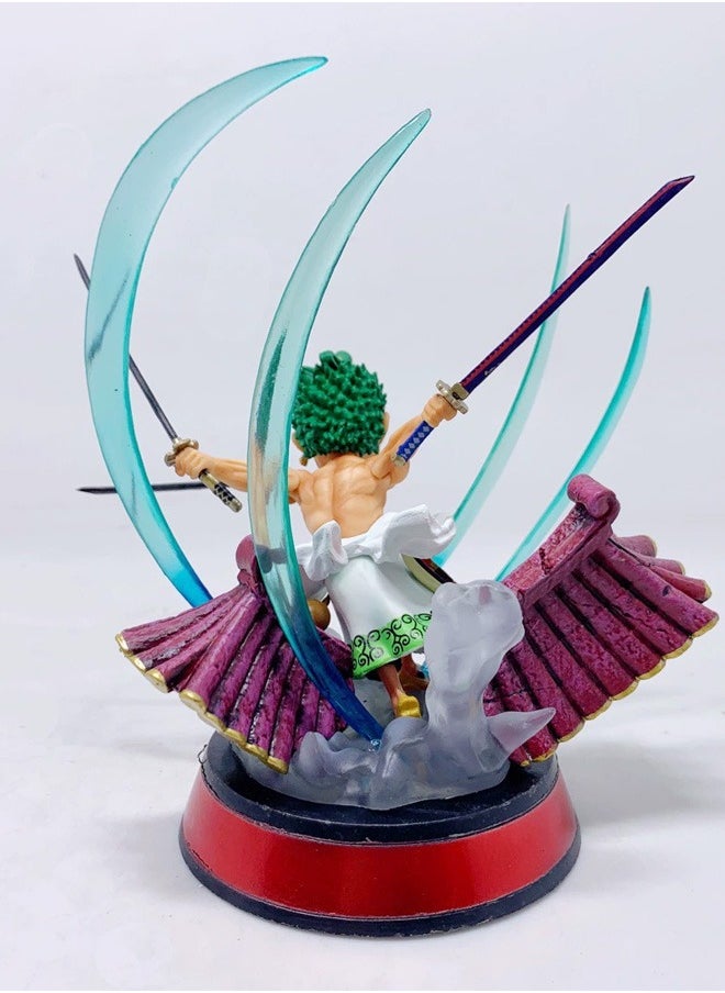 One piece Zoro Action Figure Decorative Resin Sculpture Home Decor Statue, Art Figurine Home Ornament Decoration for Office, Living Room, Bedroom, Book Shelf, TV Cabinet, Desktop