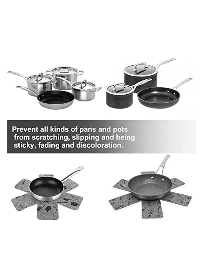 Pot and Pan Protectors, 12 Pcs with 3 Different Sizes, Cookware Protector Pots, Pans Dividers, Anti-Slip Pans Separator to Avoid Scratching or Marring When Stacking