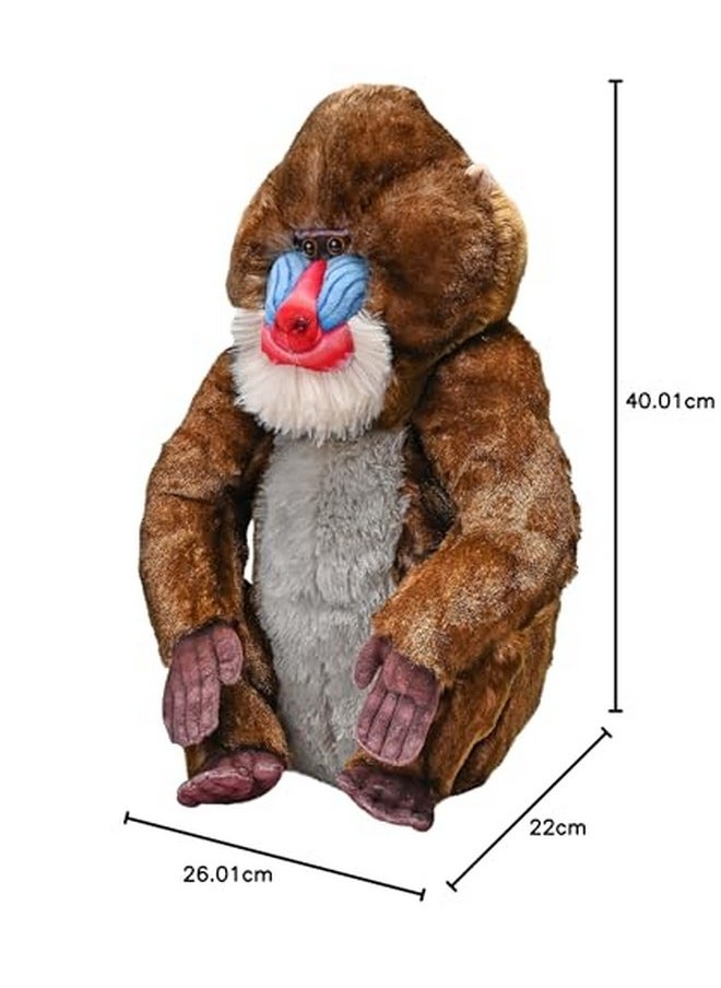 WILD REPUBLIC Artist Collection, Mandrill, Gift for Kids, 15 inches, Plush Toy, Fill is Spun Recycled Water Bottles