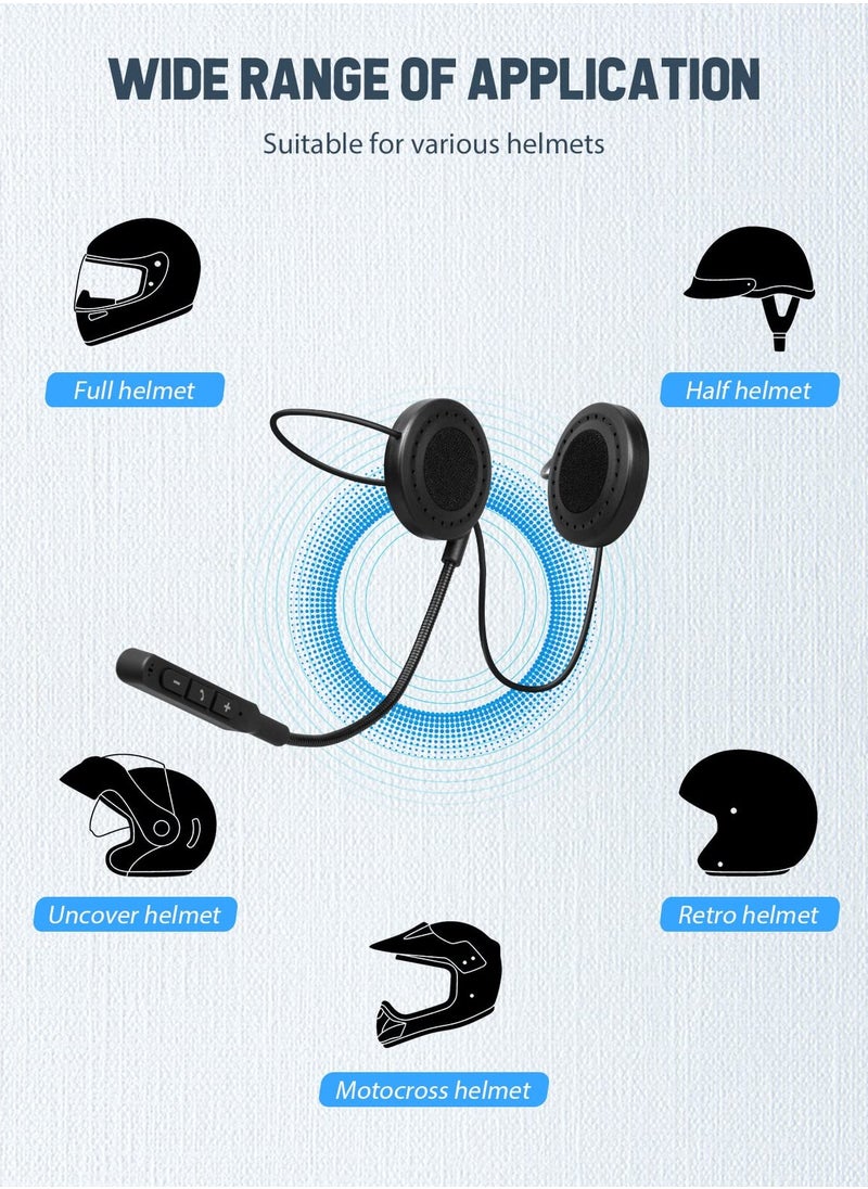 SYOSI, Motorbike Helmet Bluetooth 5.0 Headset with Stereo Sound Quality Waterproof Motorcycle Helmet Speaker for Riding, Skiing Sport Outdoor