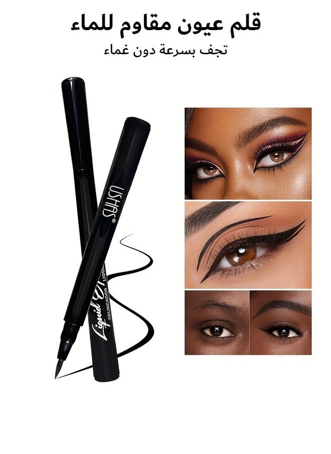 Long-lasting Matte Liquid Eyeliner, Waterproof Ink Liner, Smudge-Proof Professional Makeup Eye Liner Pencil for Women Easy to Use (Black)