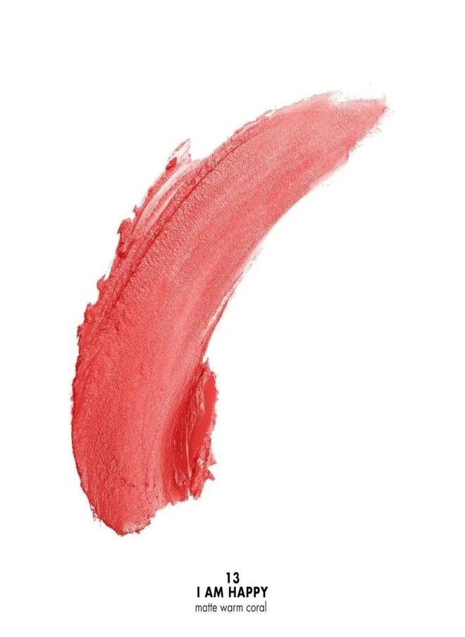 Milani Bold Color Statement Matte Lipstick 13 I Am Happy Vegan, Cruelty-Free Bold Color Lipstick Long-Lasting (0.13 OZ. /3.6g)