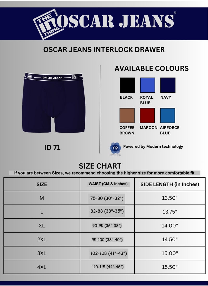 Double-Knit 100% Cotton Mens Boxer Briefs Underwear  Organic Ultrasoft Breathable Antibacterial 6 Pack