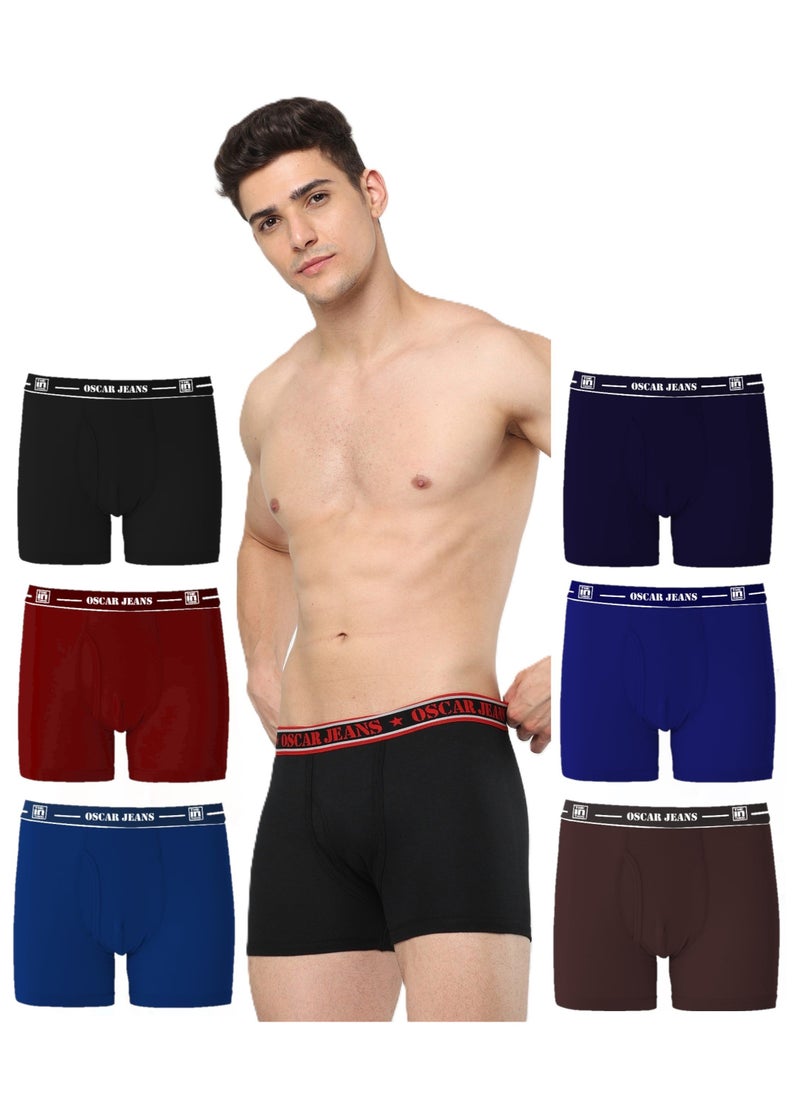 Double-Knit 100% Cotton Mens Boxer Briefs Underwear  Organic Ultrasoft Breathable Antibacterial 6 Pack