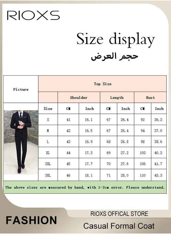 Men's Formal Blazer, One Button Classic Blazer Jackets, Slim Fit Suit Jacket with Full Polyester Lining, Made of Smooth Soft Non-deformable Materials, Perfect for Everyday, Business, Office, Dating, Parties and Wedding