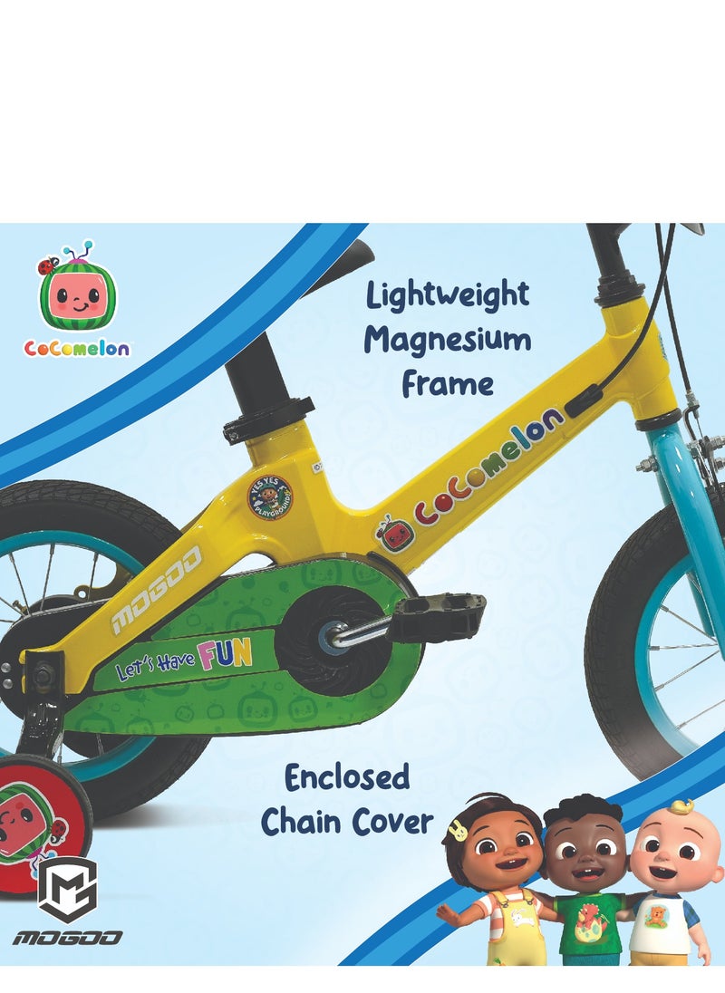 Mogoo - Cocomelon Play Kids Magnesium Bike - 12 Inch - Yellow